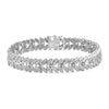 Accent White Diamond Sterling Silver Leaf Bracelet - Assorted Colors