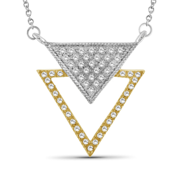 1/4 Ctw White Diamond Two-Tone Sterling Silver Inverted