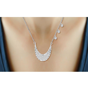 1/4 Ctw White Diamond Sterling Silver Layer Necklace - Assorted Colors