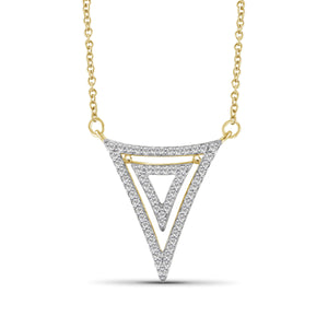 1/5 Ctw White Diamond Sterling Silver Triangle Pendant - Assorted Colors