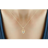 Genuine White Diamond Accent "Mom" Heart Pendant Necklace in Sterling Silver