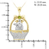 Birthstone and Accent Diamond Dog Basket Pendant in Sterling Silver - Assorted Birthstones