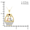 Birthstone and Accent Diamond Puppies Basket Pendant in Sterling Silver - Assorted Birthstones