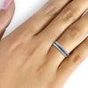 1/2 Carat T.W. Blue And White Diamond Sterling Silver Band