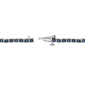 1.00 Carat T.W. Blue Diamond Sterling Silver Tennis Bracelet