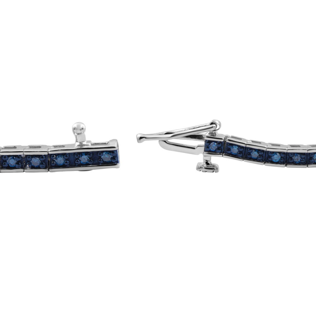 3/4 Carat T.W. Blue Diamond Sterling Silver Tennis Bracelet