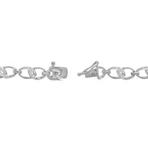 Accent White Diamond Sterling Silver Link Bracelet - Assorted Colors