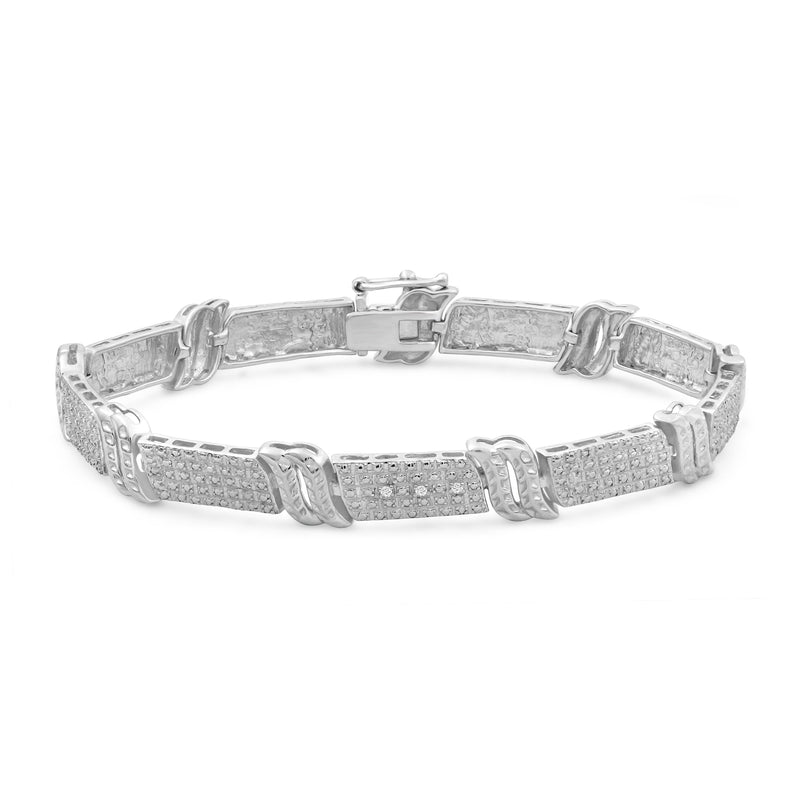 Accent White Diamond Sterling Silver Bracelet - Assorted Colors