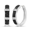 1.00 Carat T.W. Black And White Diamond Sterling Silver Hoop Earrings - Assorted Colors