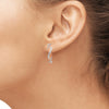 1/20 Carat T.W. White Diamond Two Tone Silver Infinity Hoop Earrings