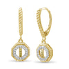 1/7 Carat T.W. Yellow And White Diamond Sterling Silver Octagon Earrings - Assorted Colors