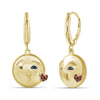 1/10 Ctw Blue And Red Diamond 14k Gold Over Silver Emoji Earrings