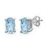 Gemstone Sterling Silver Stud Earrings - Assorted Colors