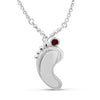 Birthstone Feet Pendant Sterling Silver-Assorted Styles