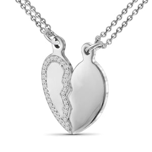 1/10 Ctw White Diamond Sterling Silver Heart Pendant - Assorted Colors