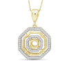 1/5 Carat T.W. White Diamond Sterling Silver Octagon Pendant - Assorted Colors