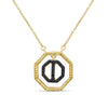 1/10 Carat T.W. Black Diamond 14k Gold Over Silver Octagon Pendant