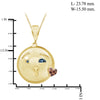 1/20 Ctw Blue And Red Diamond 14k Gold Over Silver Emoji Pendant