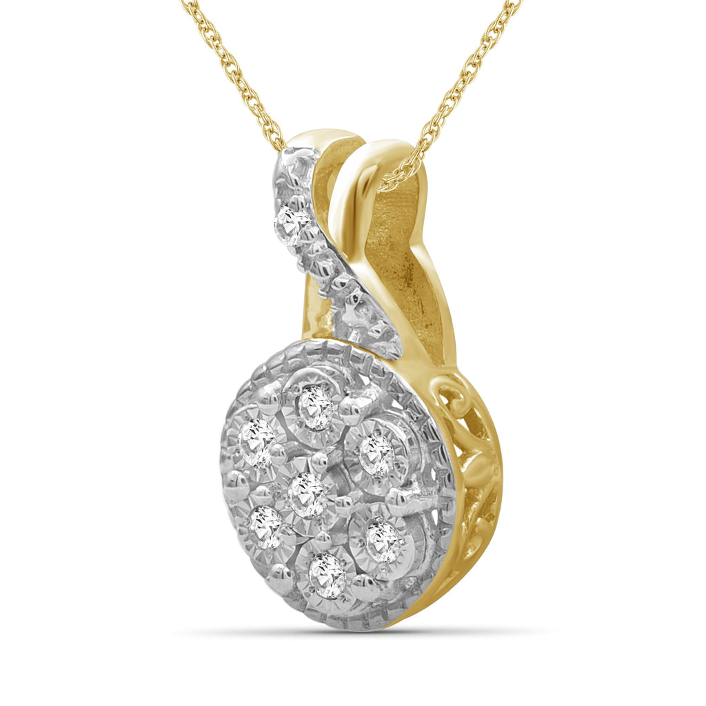 1/10 Ctw White Diamond 14K Gold Over Silver Pendant