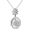 1/7 Carat T.W. White Diamond Sterling Silver Flower Octagon Pendant - Assorted Colors