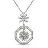 1/7 Carat T.W. White Diamond Sterling Silver Flower Octagon Pendant - Assorted Colors