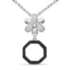 1/7 Carat T.W. Black And White Diamond Sterling Silver Flower Octagon Pendant - Assorted Colors
