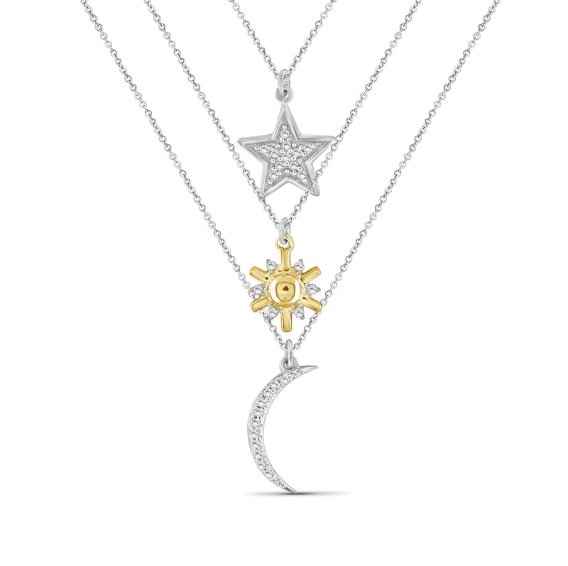 Buy Diamond Moon Star Necklace / Dainty Moon Star Necklace / 14k Solid Gold Crescent  Moon Necklace / Tiny Diamond Necklace / Gift for Her Online in India - Etsy