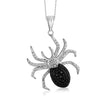 1/20 Ctw Black & White Diamond Sterling Silver Spider Pendant