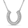 1/5 Ctw White Diamond Sterling Silver Horseshoe Pendant - Assorted Colors