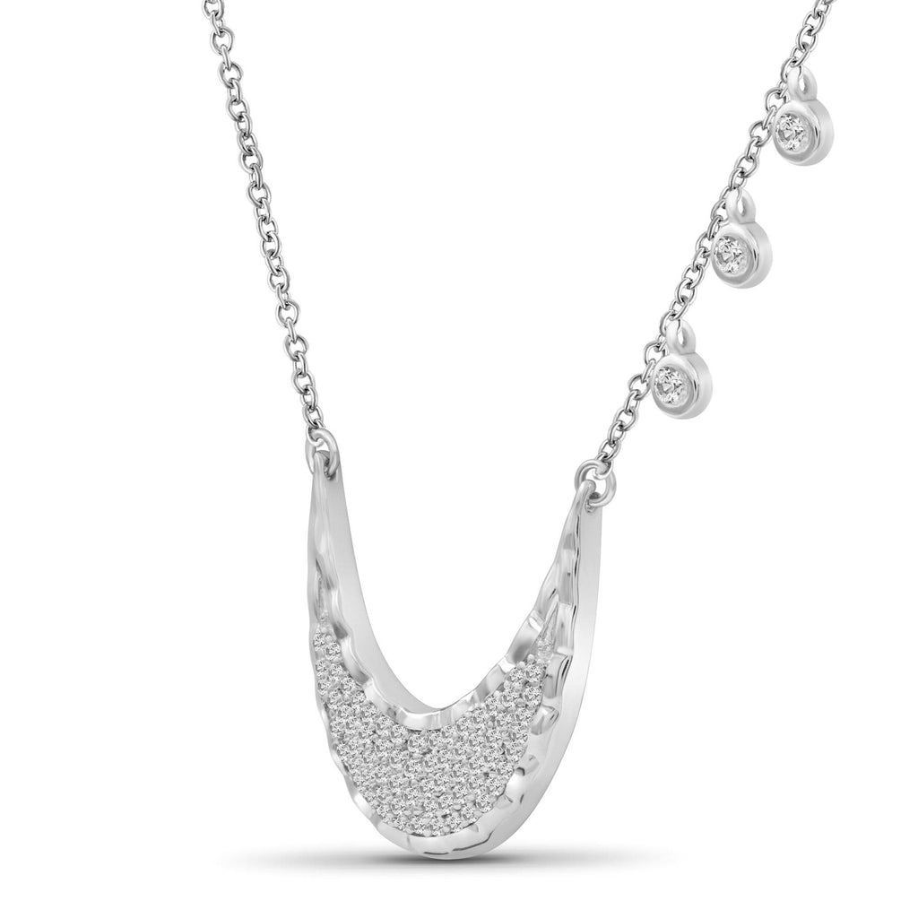 1/4 Ctw White Diamond Sterling Silver Layer Necklace - Assorted Colors