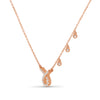 1/4 Ctw White Diamond Rose Gold over Silver Ribbon Shaped Necklace