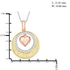1/7 Carat T.W. White Diamond Three Tone Silver Heart In Circle Pendant