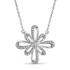 1/4 Carat T.W. White Diamond Sterling Silver Flower Pendant - Assorted Colors