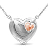 1/20 Carat T.W. White Diamond Two Tone Silver Heart Pendant