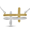 1/10 Ctw White Diamond Two-Tone Sterling Silver Cross Pendant