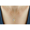 1/5 Ctw White Diamond Angel on Moon Pendant in 14kt Gold over Silver