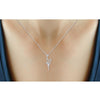 1/10 Ctw White Diamond Angel Necklace in Two Tone Sterling Silver