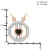 1/7 Carat T.W. Black And White Diamond Rose Gold Over Silver Octagon Pendant