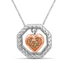 1/20 Carat T.W. Champagne Diamond Two Tone Sterling Silver Heart Octagon Pendant