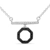 1/10 Carat T.W. Black And White Diamond Sterling Silver Octagon Necklace - Assorted Colors