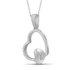 1/10 Carat T.W. White Diamond Sterling Silver Heart Pendant - Assorted Colors
