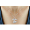 1/4 Ctw White Diamond Angel Pendant in Sterling Silver - Assorted Finish