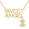 1/20 Ctw White Diamond "Sweet Angel" Necklace in 14kt Gold over Silver