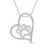 1/7 Carat T.W. White Diamond Sterling Silver Paw Heart Pendant - Assorted Colors