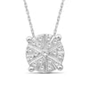 1/10 Carat T.W. White Diamond Sterling Silver Flower Pendant - Assorted Colors