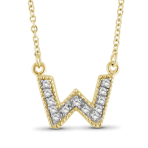 1/10 Ctw White Diamonds "A to Z" Initial Necklace  in Sterling Silver - Assorted Styles