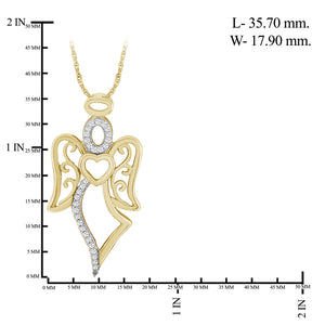 1/5 Ctw White Diamond Angel Pendant in Sterling Silver - Assorted Finish
