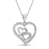 Accent White Diamond Sterling Silver Heart Pendant - Assorted Colors