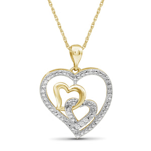 Accent White Diamond Sterling Silver Heart Pendant - Assorted Colors