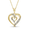 1/20 Carat T.W. White Diamond Sterling Silver Heart Pendant - Assorted Colors